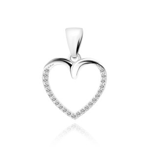 Pandantiv argint inima cu pietre DiAmanti Z1830CR-DIA (Argint 925‰ 0,9 g.)